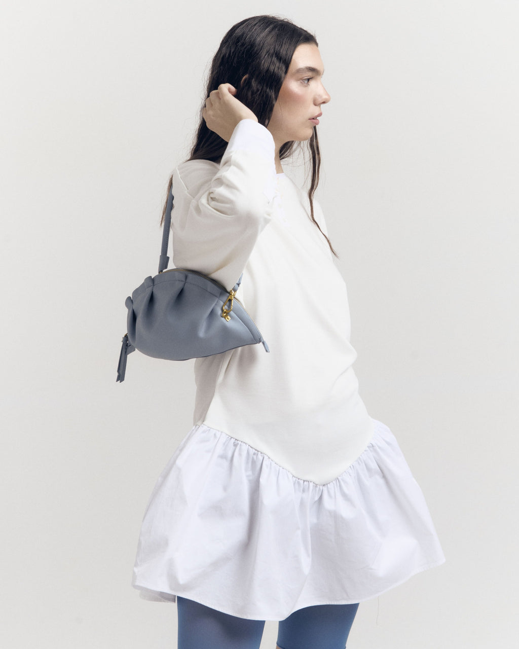 Bolso Gyoza Mediano  Azul Bebé