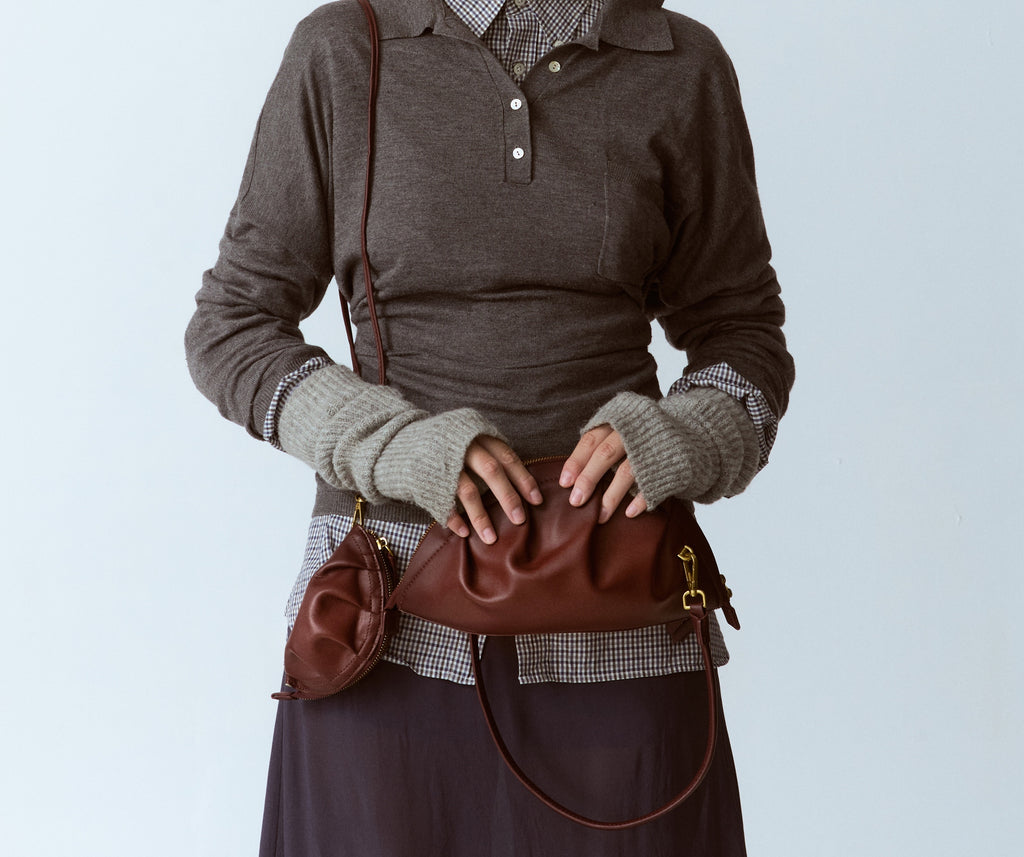 Monedero de gyoza burdeos