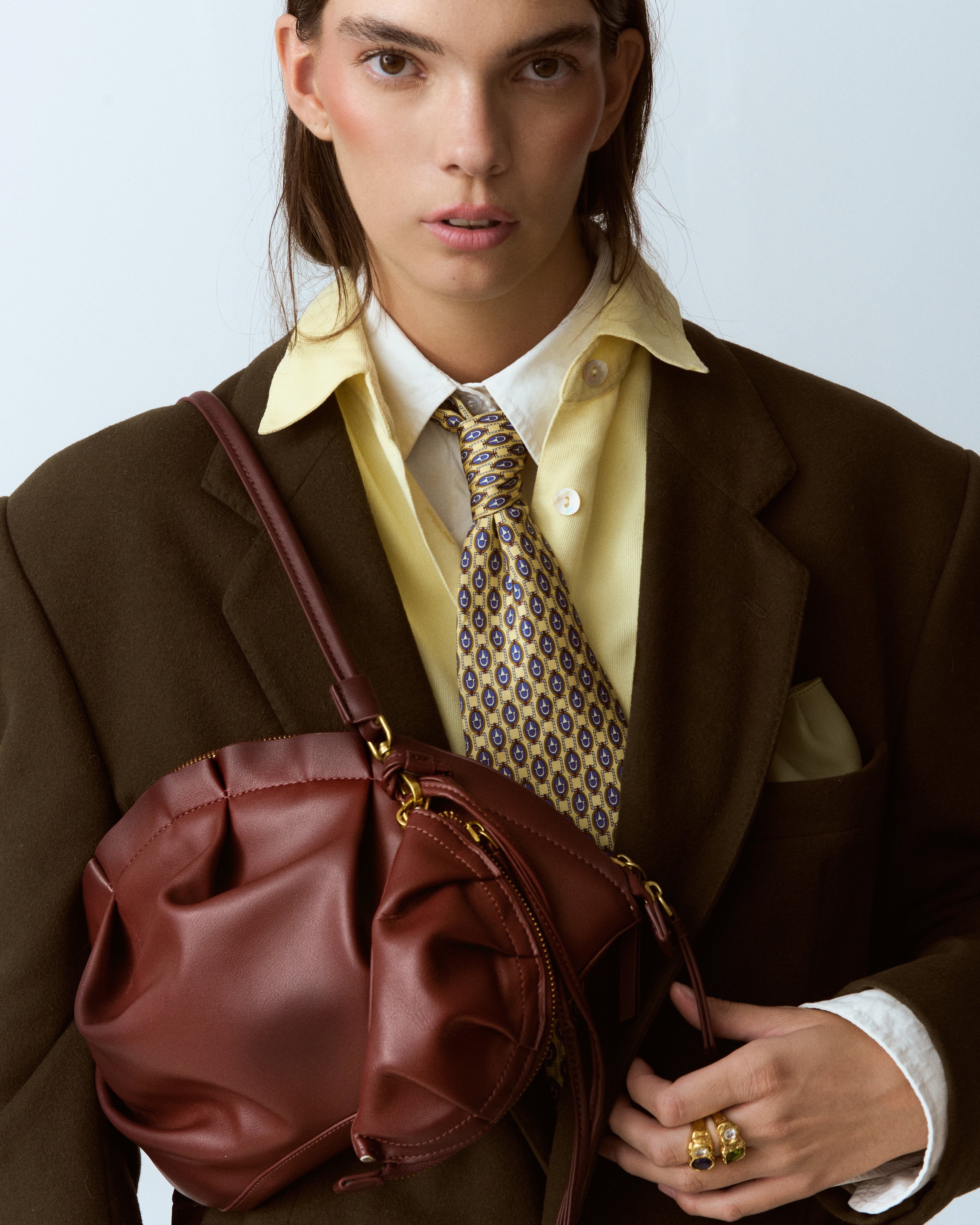 Nuevo Bolso de Gyoza Grande Burdeos