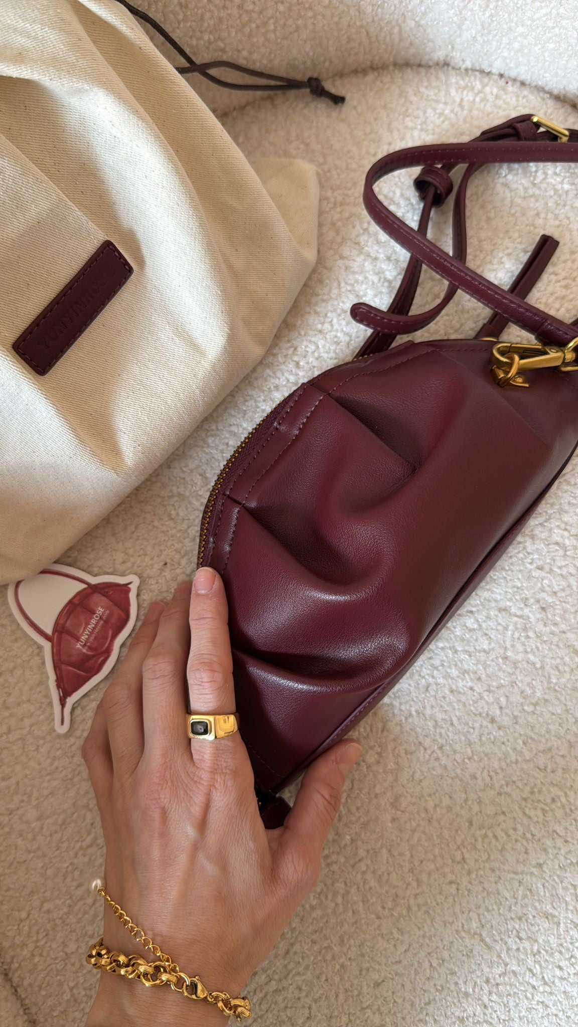 Bolso de Gyoza Mini Burdeos