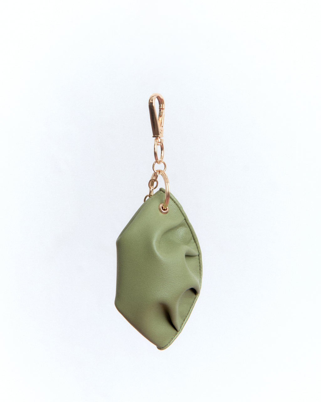 Llavero de gyoza de piel de vacuno verde