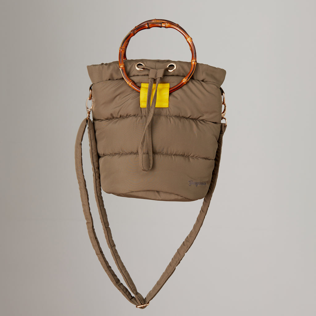 Nara bolso bombonera acolchado amarillo