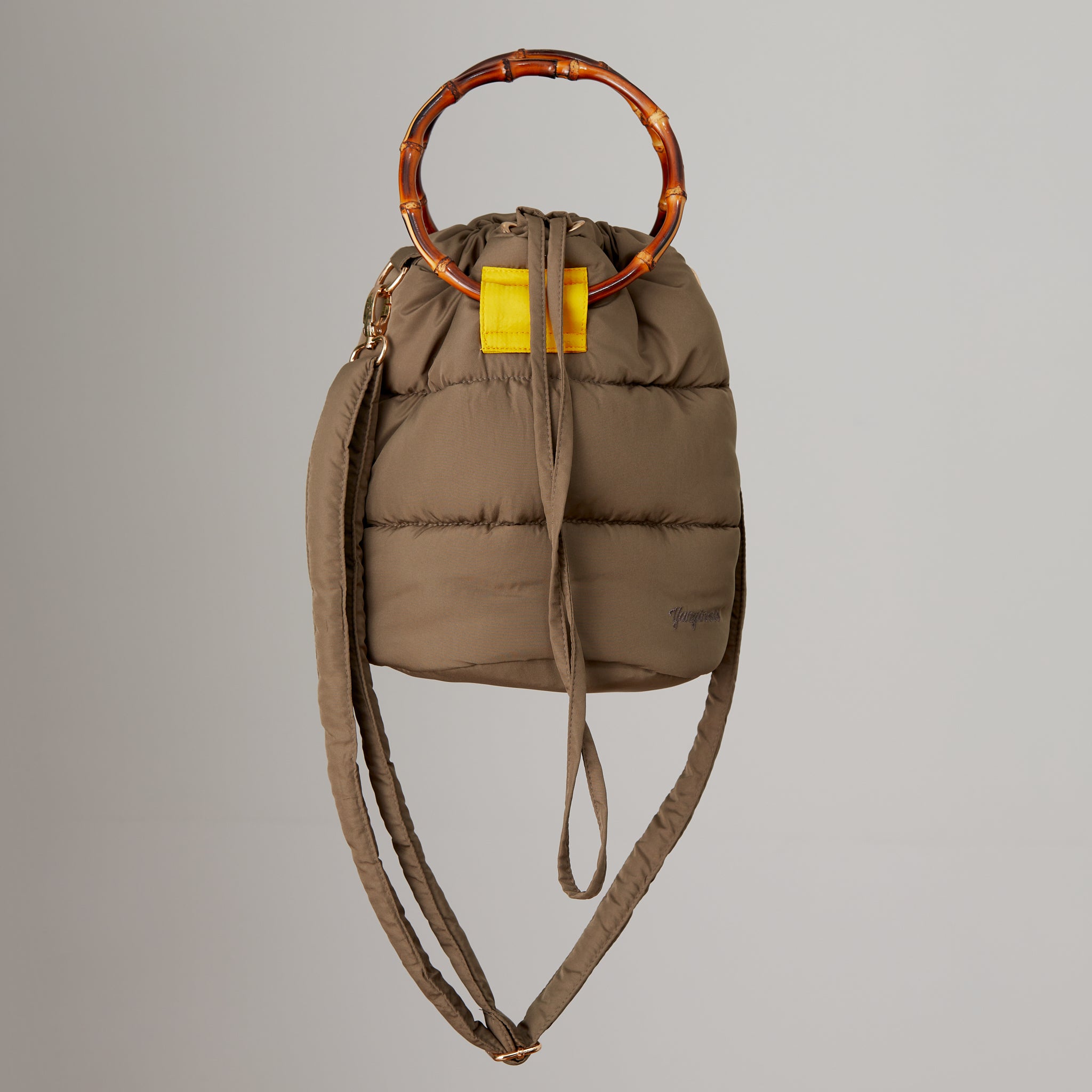 Nara bolso bombonera acolchado amarillo