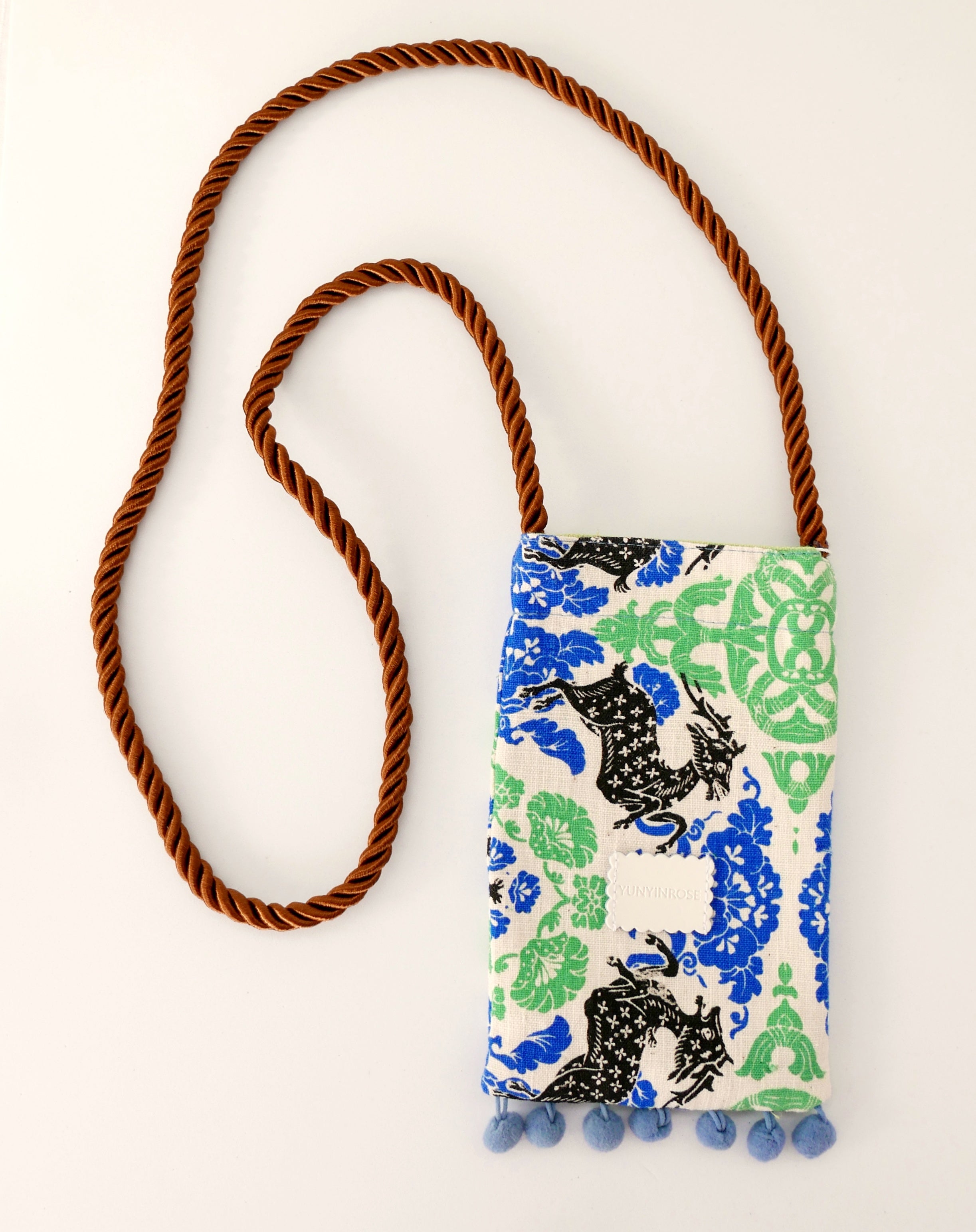 Yunyinrose funda de móvil algodón estampado oriental
