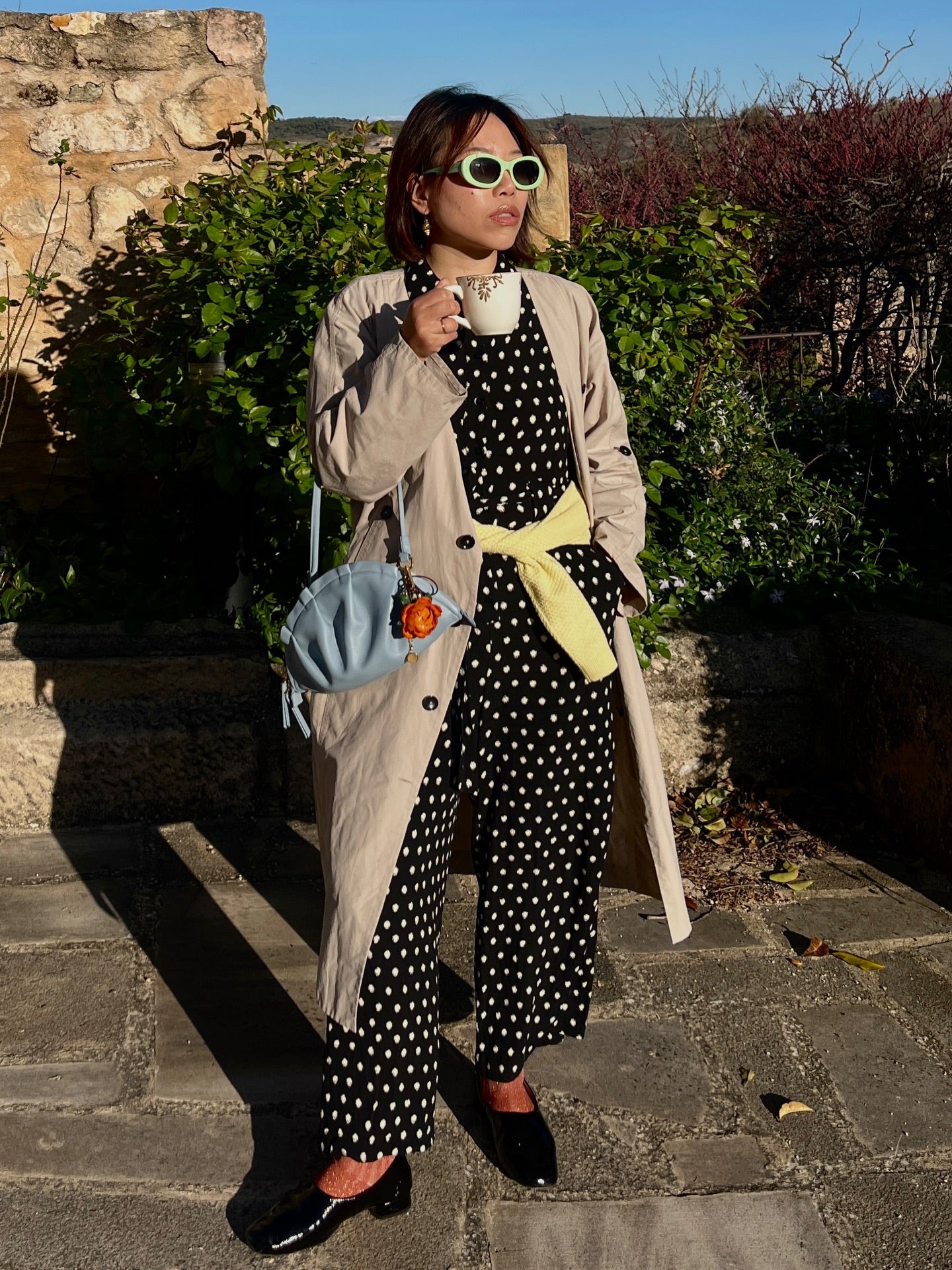 Bolso Gyoza Mediano  Azul Bebé