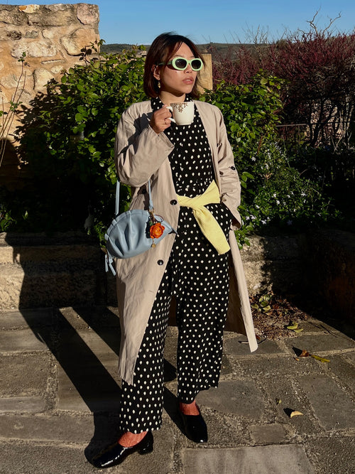 Bolso Gyoza Mediano  Azul Bebé