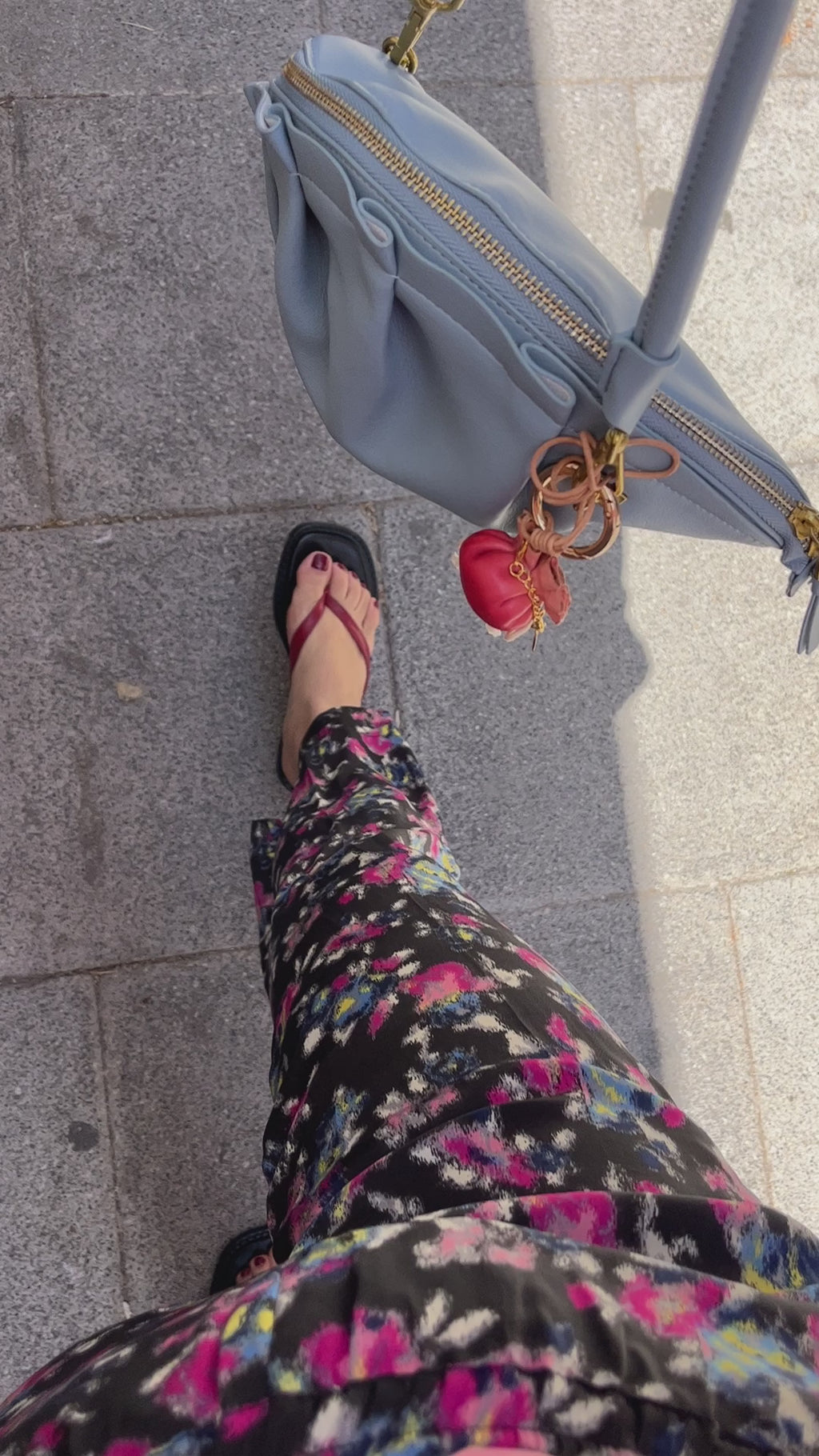 Bolso Gyoza Mediano  Azul Bebé
