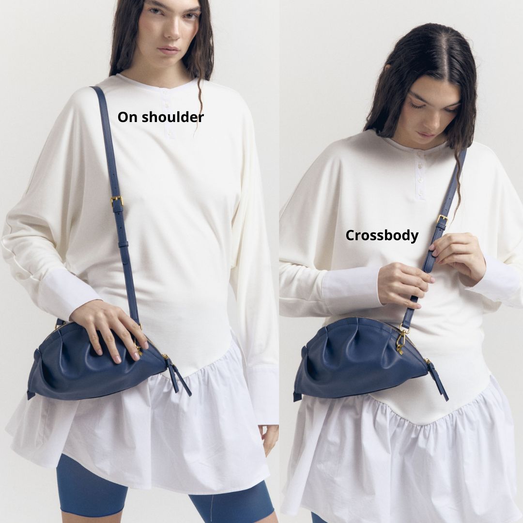 Bolso Gyoza Mediano  Azul Zafiro