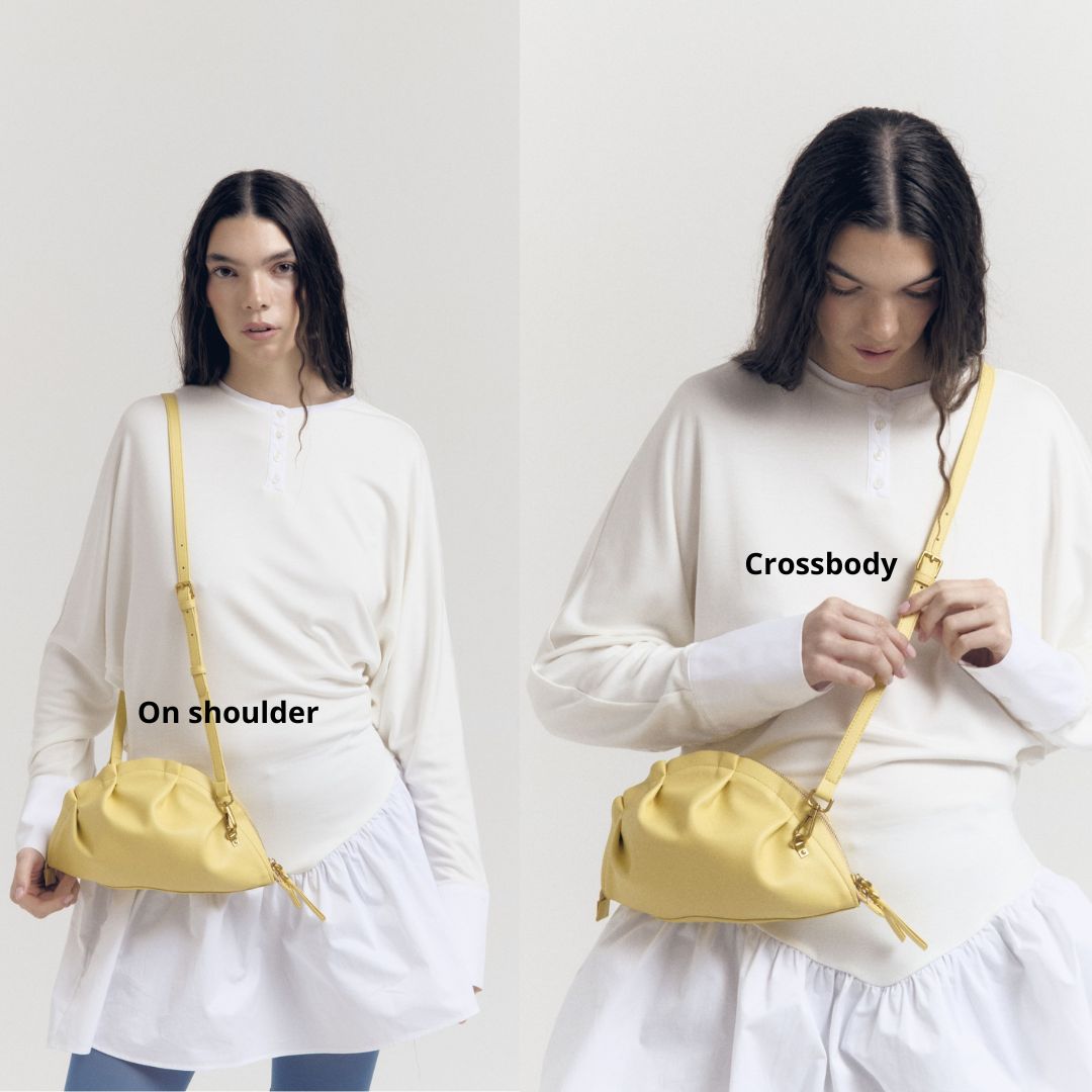 Bolso Gyoza Mediano  Amarillo Mantequilla