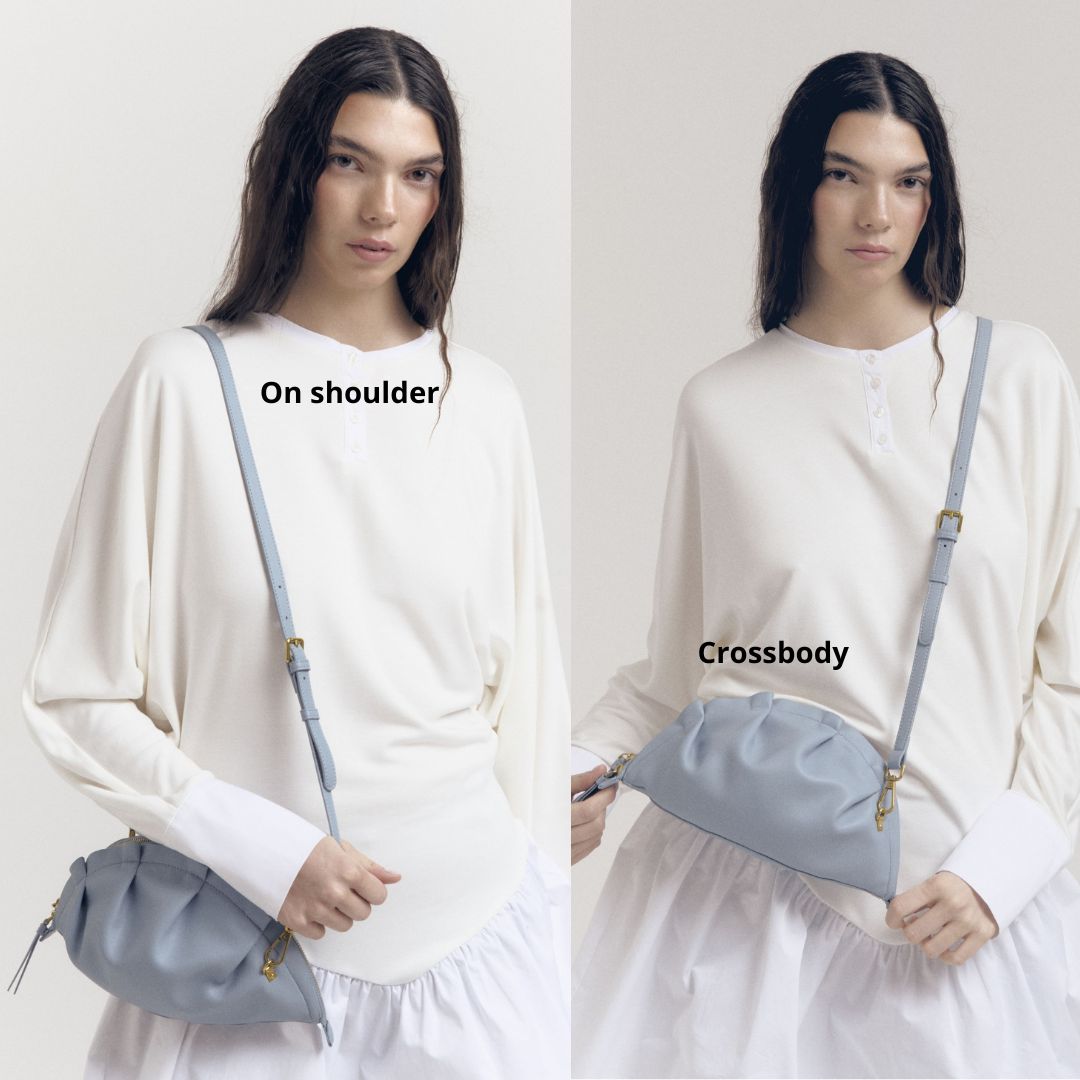 Bolso Gyoza Mediano  Azul Bebé
