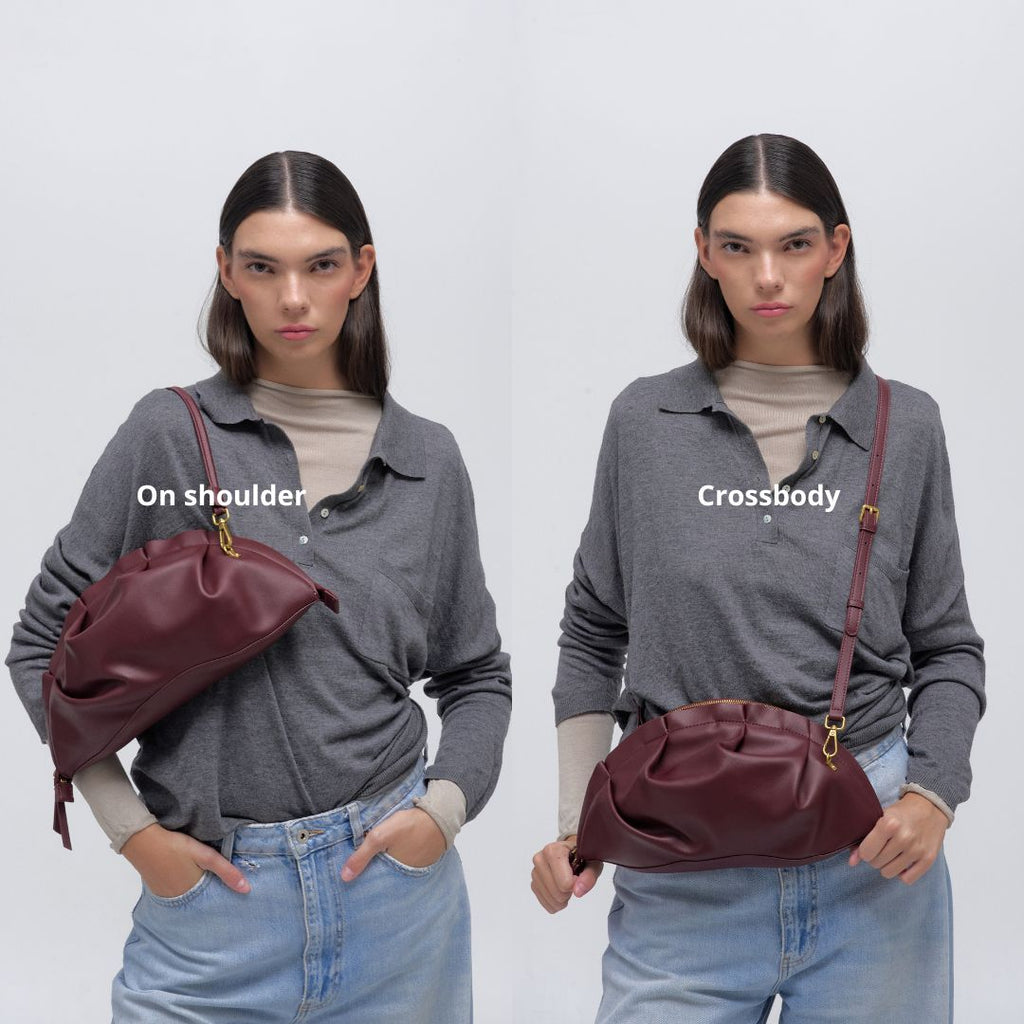 Bolso Gyoza Grande Burdeos