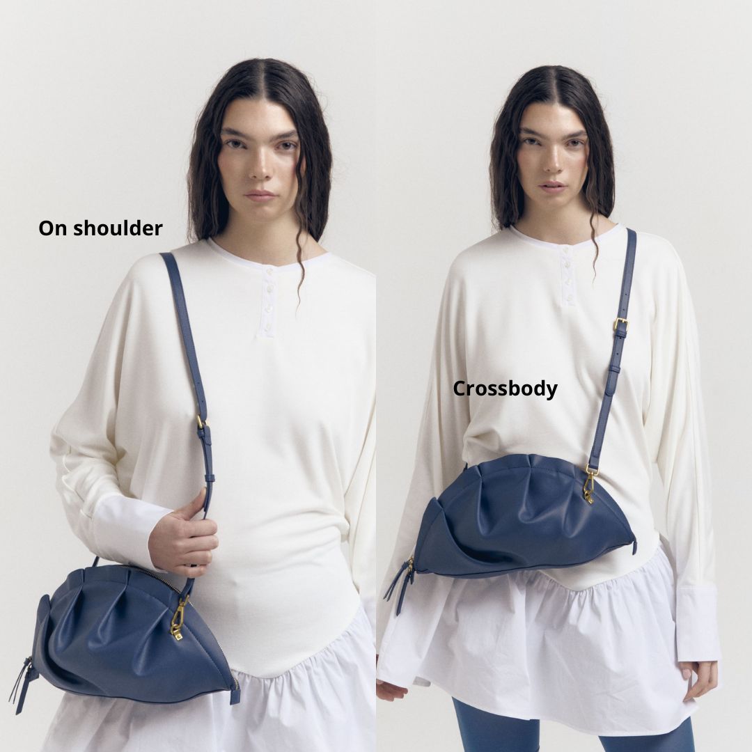 Bolso Gyoza Grande Azul Zafiro